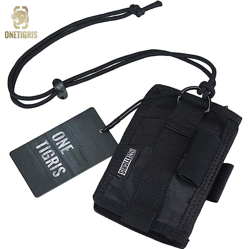 ONETIGRIS Tactical MOLLE ID Card Wallet impermeabile Card Key Holder Money Pouch Pack portafoglio multifunzione marsupio per la caccia