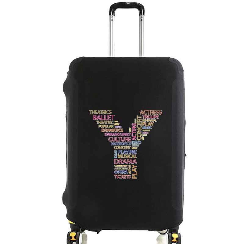 Funda protectora de equipaje para maleta, cubierta elástica antipolvo, con texto, nombre y patrón, para viaje, de 18 a 32