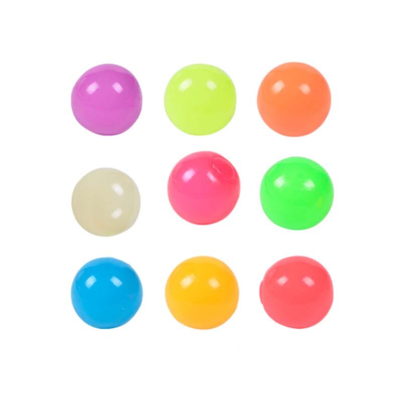 2/6 pezzi divertenti palline appiccicose luminose bersaglio palla di decompressione della parete appiccicosa giocattoli ventosa per bambini bambini spremere il giocattolo della palla antistress