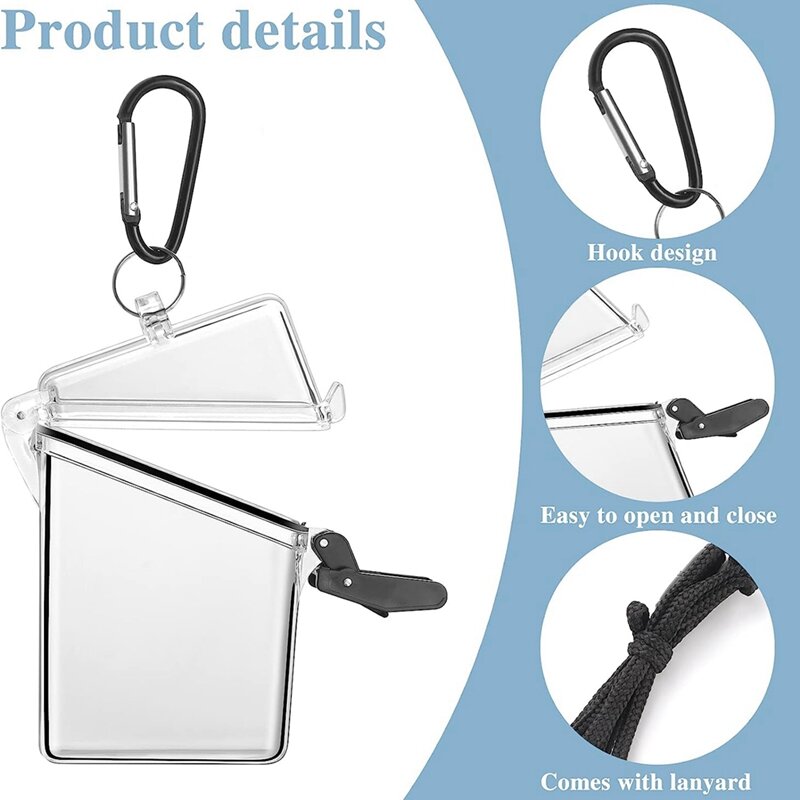 3 упаковки прозрачных чехлов для карт со шнурком, прозрачные водонепроницаемые ремешки для Id значков и ключей