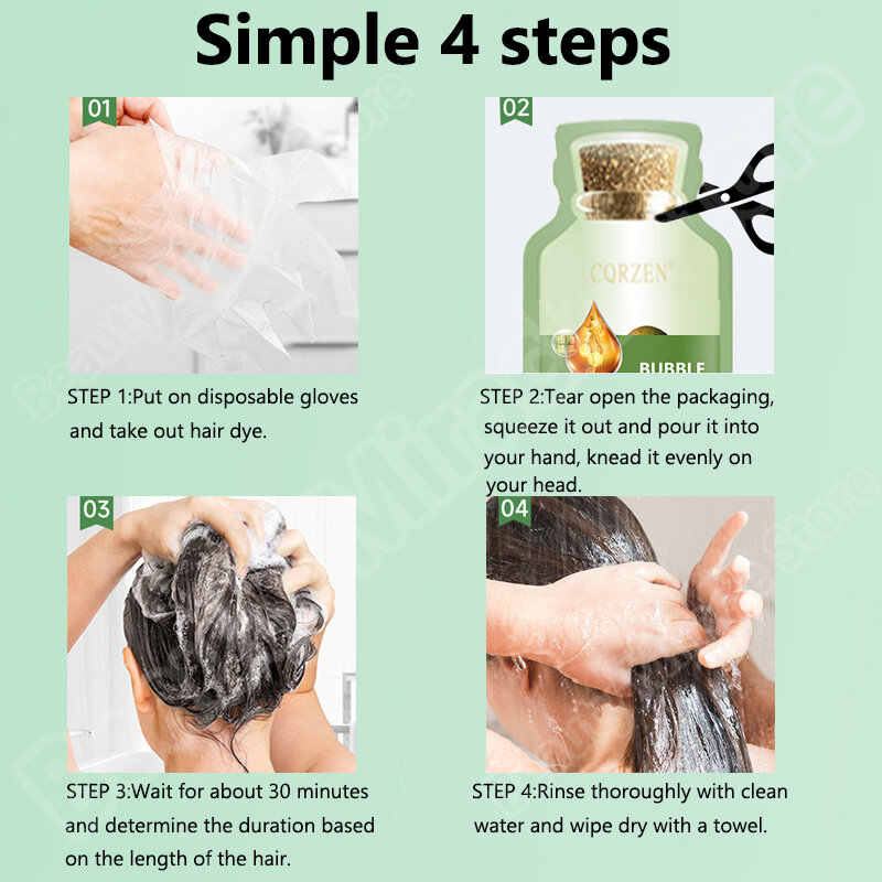 Shampoo de tintura natural de ervas naturais, 5 minutos, muda a cor do cabelo, reparo não irritante, cinza e branco, cuidados com os cabelos para homens e mulheres