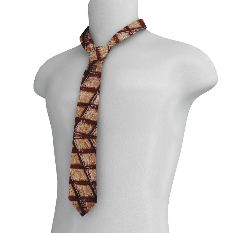 Corbata Unisex con estampado de comida caliente, corbata de diseño de estilo carne, accesorios de camisa de Halloween, fiesta de boda divertida, moda para hombres