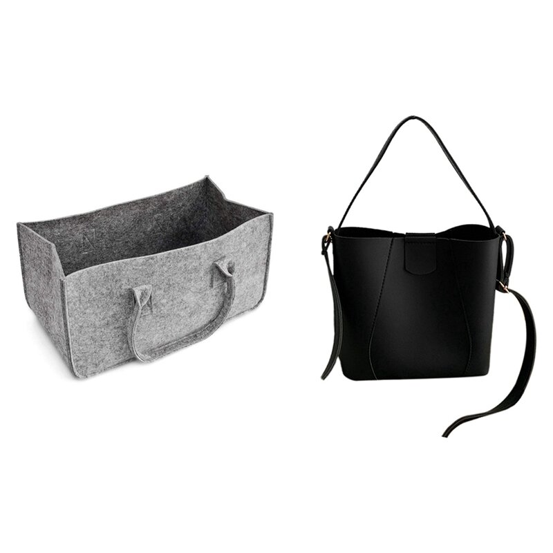 NEW-Felt Storage Bag Large Capacity Casual Shopping Bag With Large Capacity Women's Shoulder Bag Fashion Simple Bag