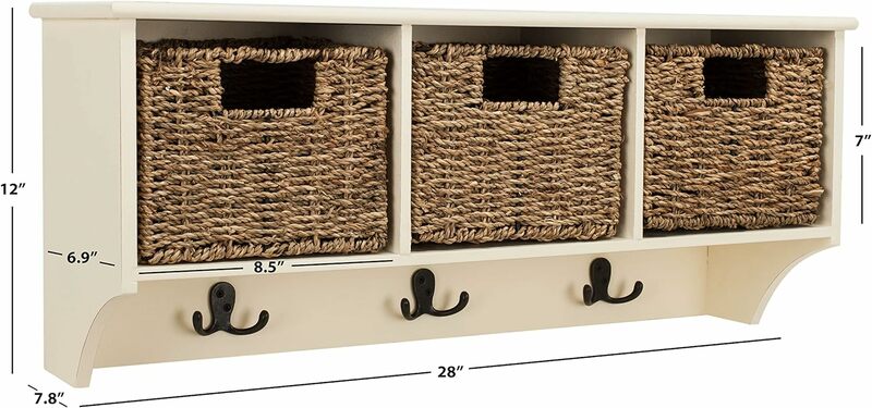 Home Collection Finley Hanging 3 Basket Wall Rack