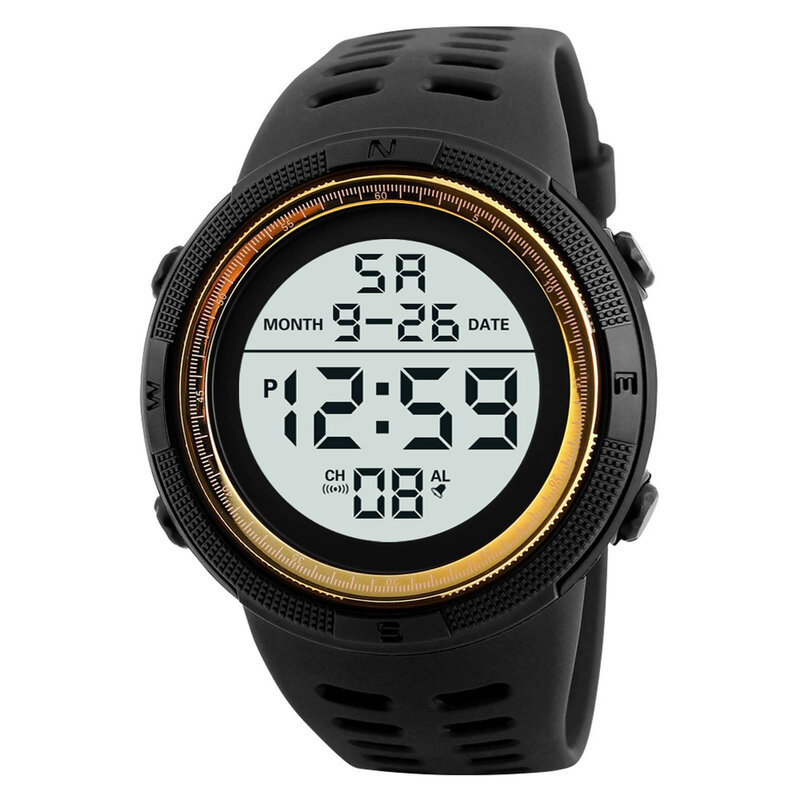 กีฬากลางแจ้งนาฬิกานาฬิกานาฬิกาปลุก Chrono 5bar กันน้ำ Jam Tangan Digital Reloj Hombre นาฬิกาอิเล็กทรอนิกส์ Часы