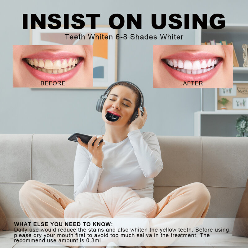 طقم تبيض أسنان الأسنان المهنية حجر تنظيف الأسنان نظام التبييض جل الفم عدة الأحمر والأزرق راي اللاسلكية 32 LED