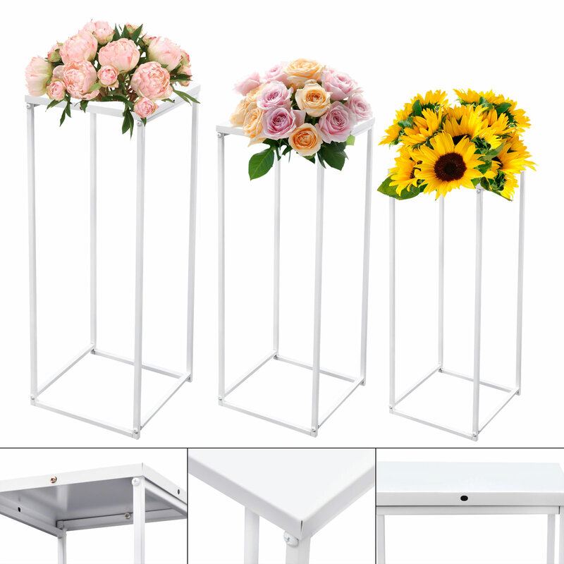 Geométrica Metal Flower Pot Rack, Display Stand, Suporte, Casa, Jardim, Decoração Do Casamento, 3Pcs