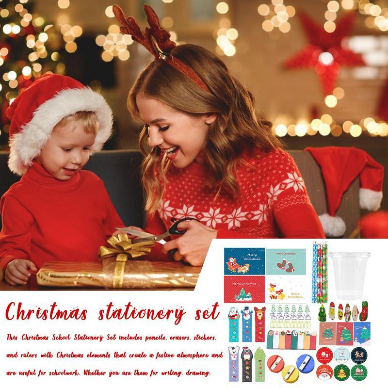 Набор рождественских ластиков для карандашей, Детские и студенческие канцелярские принадлежности, праздничная атмосфера, Рождественская коллекция канцелярских принадлежностей для