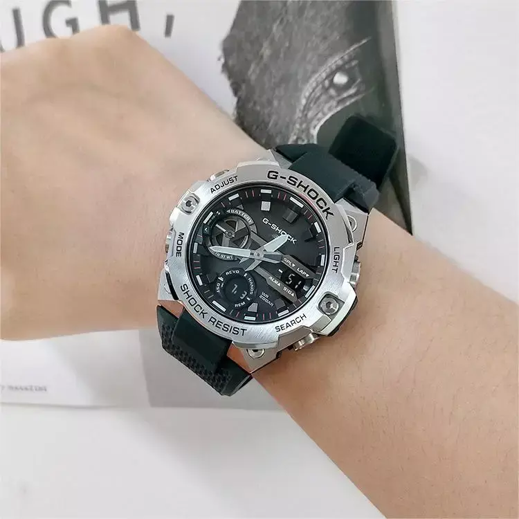G SHOCK Watches for Men GST-B400 Casual Quartz Watches Fashion Multifunctional Shockproof Dual Display New Stainless Steel Watch