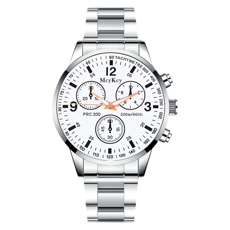 Relógio de pulso de aço inoxidável de luxo masculino, Daily Business Casual Exquisite Relógios, Relógio Quartz Design de Moda