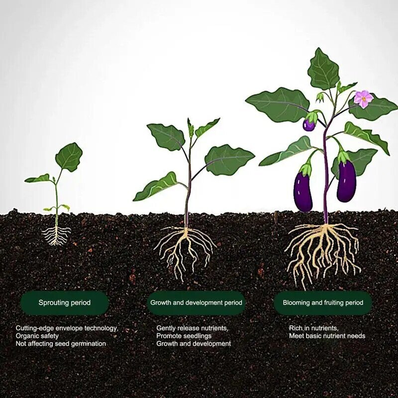 Comprimidos de fertilizantes para jardinagem de flores e vegetais, Fertilizante orgânico nutriicamente equilibrado, Alimento para plantas, 22 comprimidos