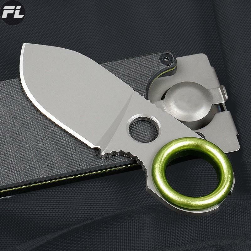 Mini Multi-função canivete para homens, lâmina fixa, faca reta, cartão de sucção, chaveiro, Edc