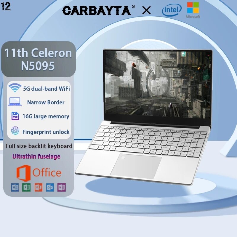 Windows 10/11 Pro Ultrabook - 12GB RAM, 128GB/256GB/512GB/1TB SSD, 5G WiFi, Bluetooth - Affordable Office and Gaming Laptop