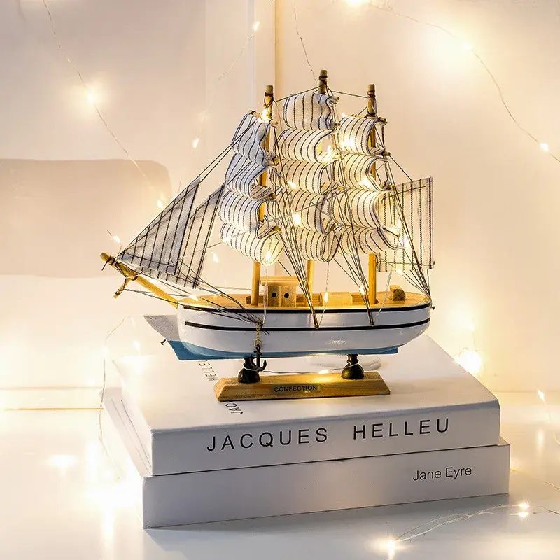 Nuovo modello di barca a vela in legno ufficio soggiorno decorazione artigianato decorazione nautica modello creativo decorazione della casa regalo di compleanno