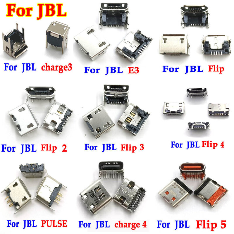 1-10 pz per JBL Charge 3 4 E3 Flip 2 3 4 impulsi altoparlante Bluetooth connettore USB Micro TYPE-C porta di ricarica presa spina di alimentazione Dock