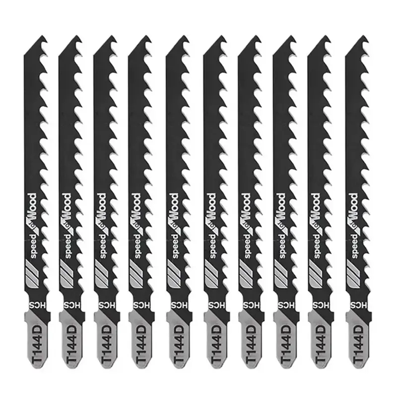 10 buah HCS 100mm pisau gergaji Jig T144D untuk alat potong kayu kecepatan tinggi pisau gergaji baja karbon