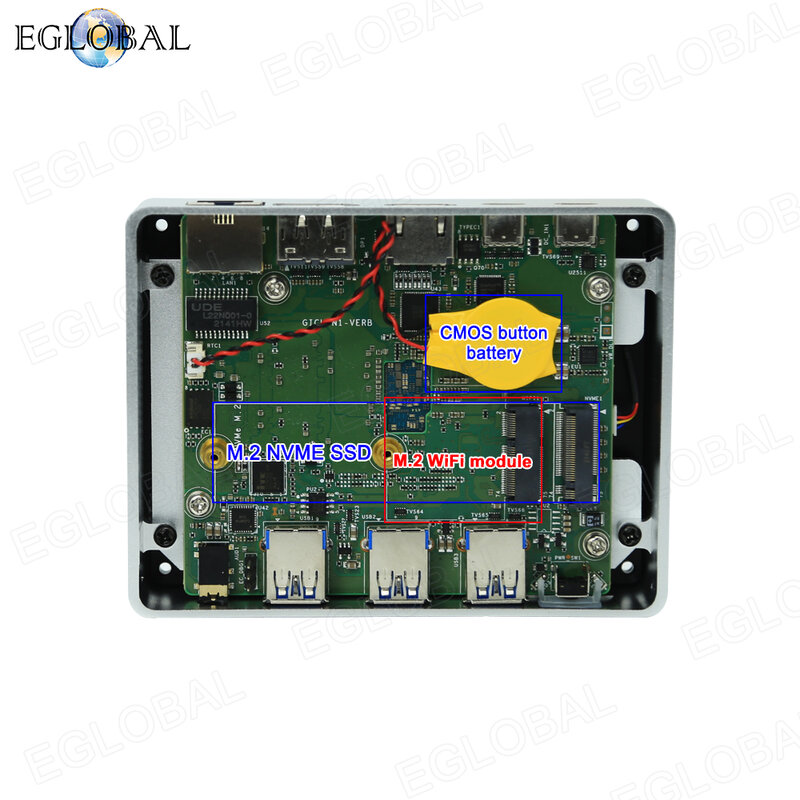 EGLOBAL-NUC Mini PC Gaming, i7 1060NG7, LPDDR4, 16 GB RAM, 2TB, NVMe SSD, Computador Desktop Windows 11, HDMI 2.0, DP Tipo-C, Wifi6
