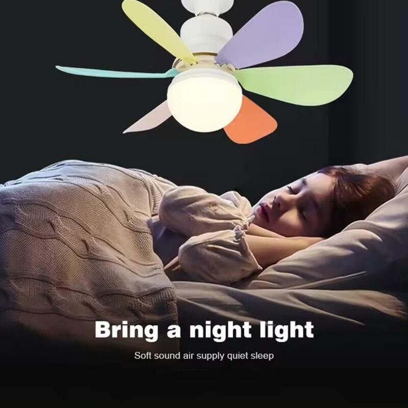 Reflektor LED E27 z pilotem wielofunkcyjnym trzykolorowym oświetleniem do domu sypialnia do pokoju dziecięcego do salonu sypialnia wentylator