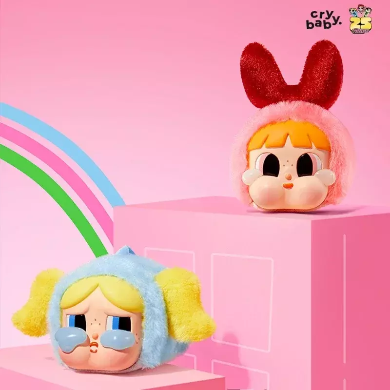 Crybaby-Powerpuff Girls Series Vinyl Face Plush Toy, Decoração Pingente, Action Figure, Bonecas Recheadas, Chaveiro, Presente da Moda para Crianças