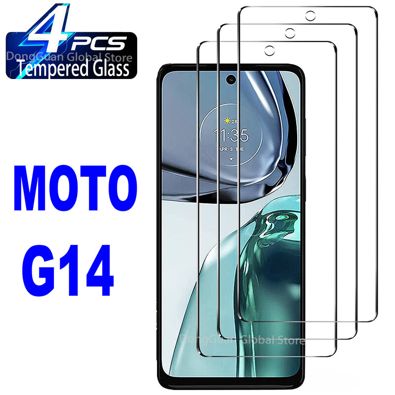 Película protectora de vidro temperado para motorola moto g14, 2 ou 4 peças
