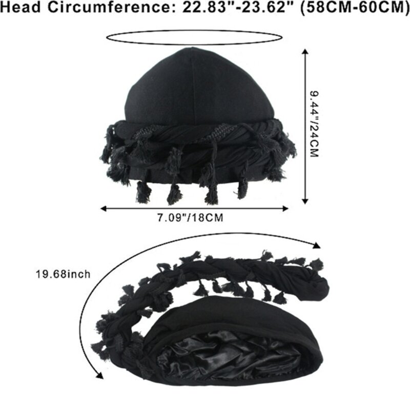 Syal Penyerap Keringat Lembut Bersirkulasi Pembungkus Kepala Baru yang Dapat Disesuaikan untuk Pria Dalam Ruangan