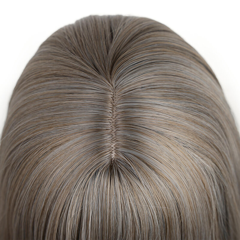 Синтетические парики для косплея, термостойкие прямые волосы средней длины, с тонкой челкой, с розовой сеткой, для девушек