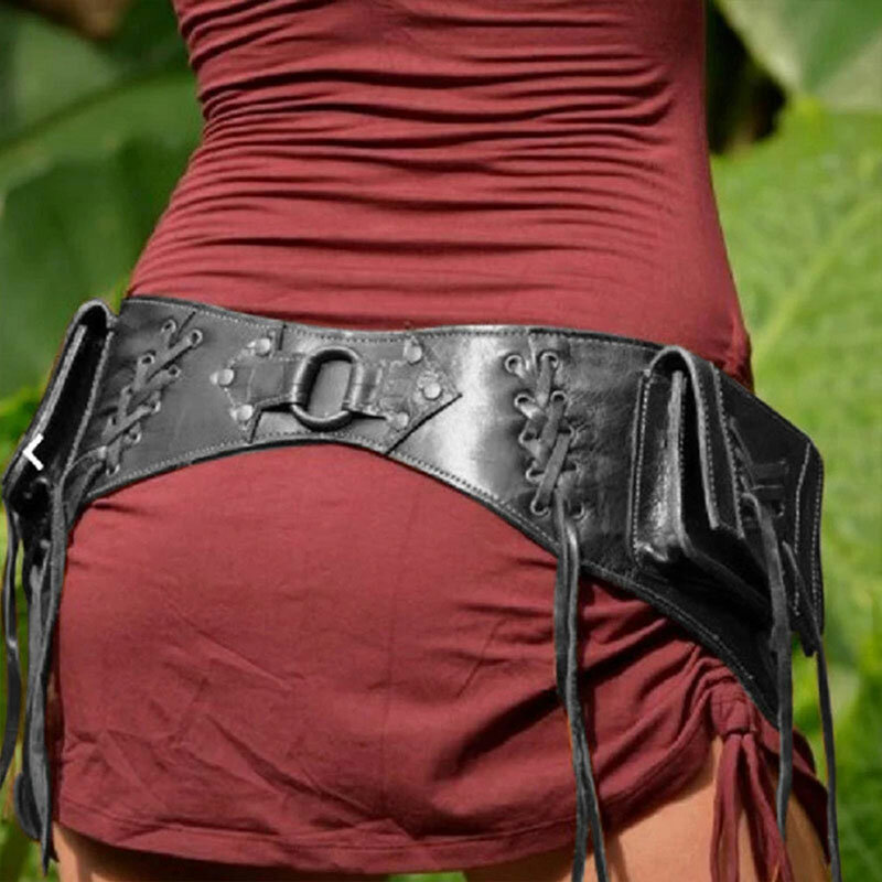 Medieval steampunk pu bolsa de cintura de couro unisex artesanal cinto mochila larp saco viking cavaleiro pirata cosplay cintura