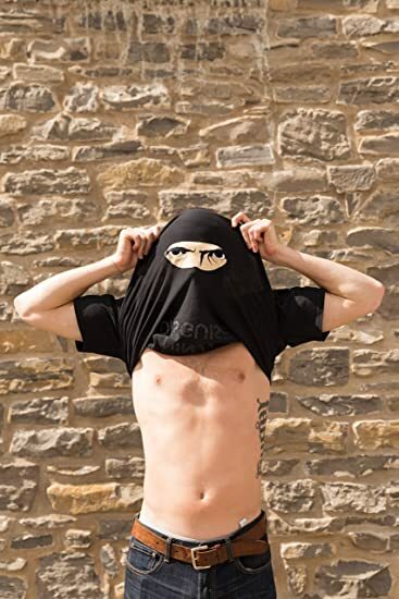 Engraçado traje t-shirt para homens e mulheres, feito de algodão, traje engraçado do disfarce ninja, presente para o humor, xs-5xl