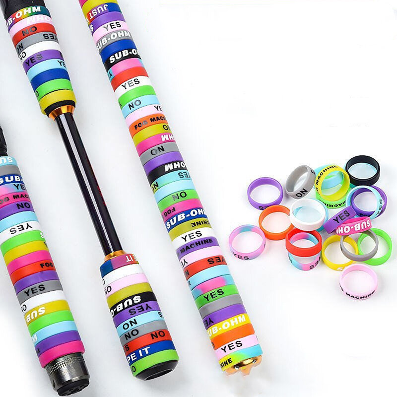 Bandas antideslizantes para caña de pescar, Protector de anillo en forma de O, 10 piezas, Color aleatorio