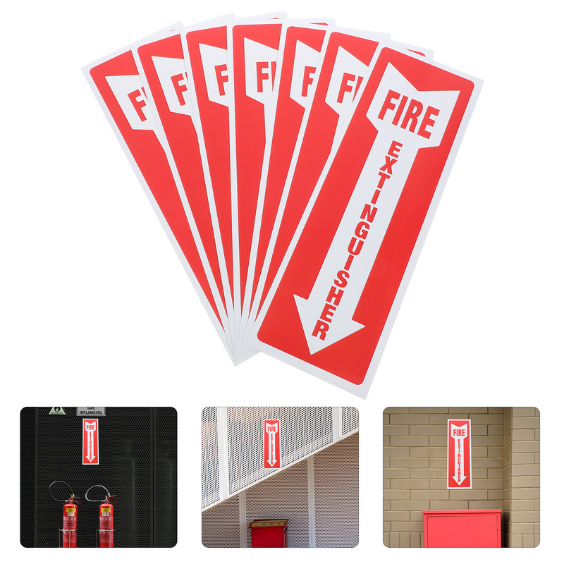 8 Pcs Fire Extinguisher Sticker Self Adhesive Sign Label Labels for Retail Store Safety Stickers Restaurant Office Nail
