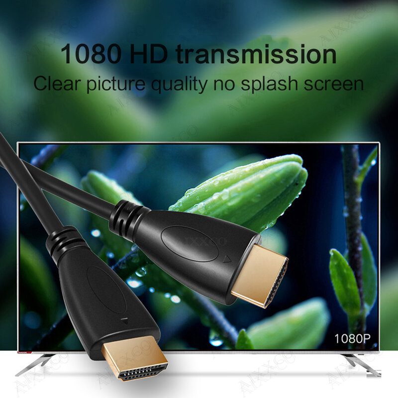 Aixxco สาย HDMI ชุบทอง0.5ม. 1.5ม. 1ม. 2ม. 3M 5ม. 10ม. 15ม. สายเคเบิลที่เข้ากันได้1.4สายวิดีโอ3D 1080P สำหรับตัวแยกสัญญาณ HDTV
