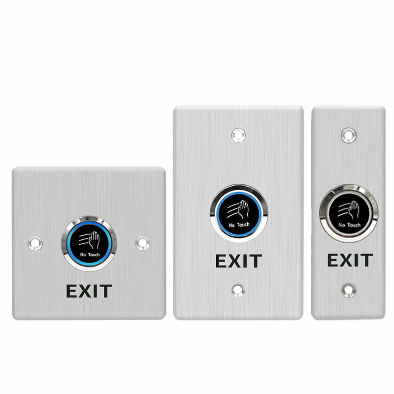 Waterproof Contactless No Touch Sensor Exit Switch Induction Release Exit Button Switch Access Control System DC12V/24V With LED