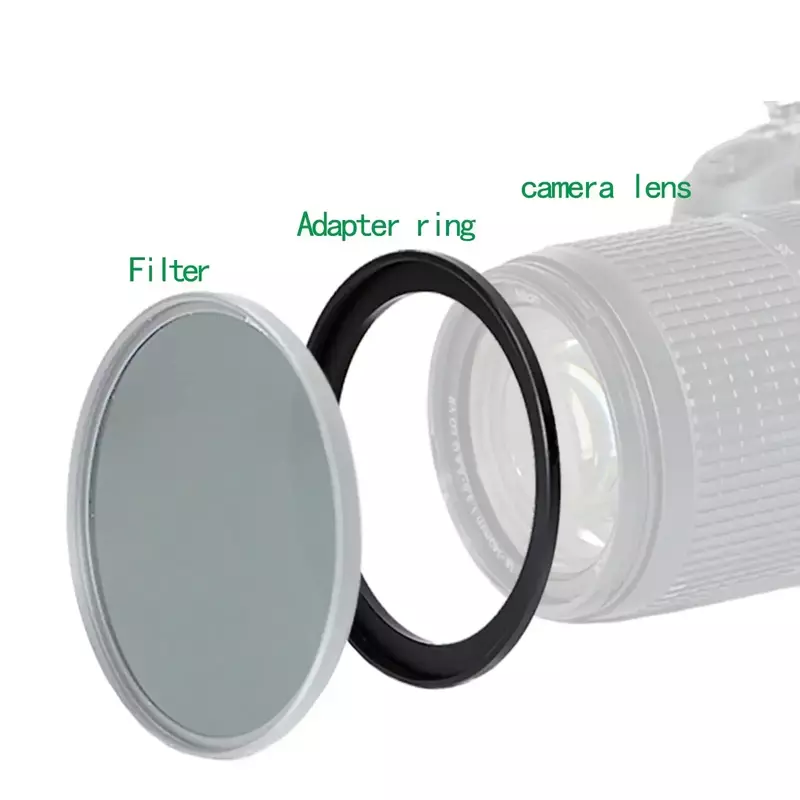 Aluminiowy czarny filtr stopniowy 82mm-95mm 82-95mm 82-95mm Adapter obiektywu adaptera do aparatu Canon Nikon Sony DSLR