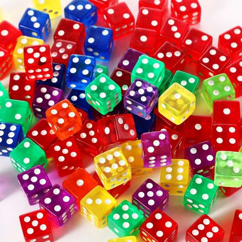 10 pz/pacco colori dadi acrilici 16mm angolo quadrato cubi trasparenti #16 dadi da gioco Boutique Dots di alta qualità