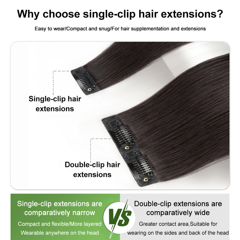 Clip In Hair Extensions Lange Rechte Donkerbruine Hair Extensions 5 Stuks Dik Haarstuk Dubbele Inslag Hair Extensions Voor Vrouwen
