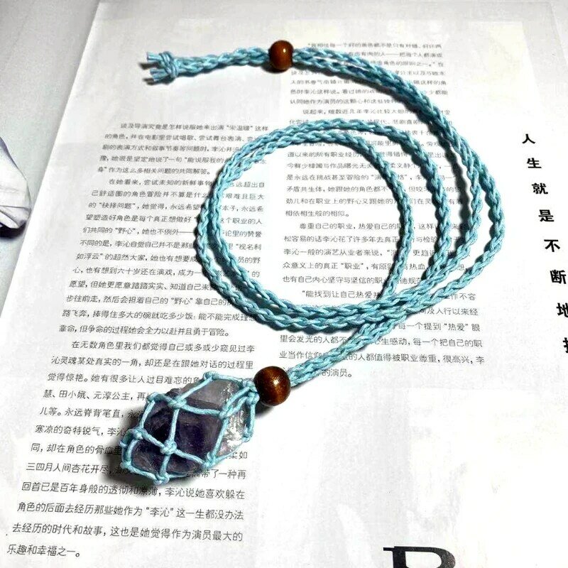 E15E Necklace Cord Empty Stone Holder Necklace Rope Stone Necklace Jewelry