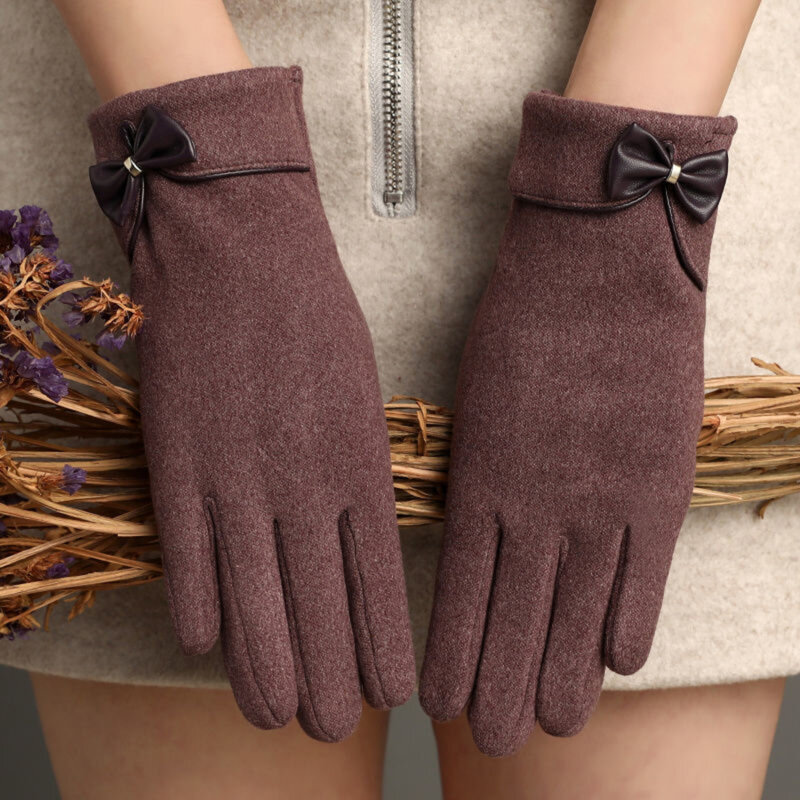 Grace-guantes de dedo completo para mujer, manoplas cálidas a prueba de viento, pantalla táctil Vintage, ciclismo, conducción, invierno, moda, nuevo