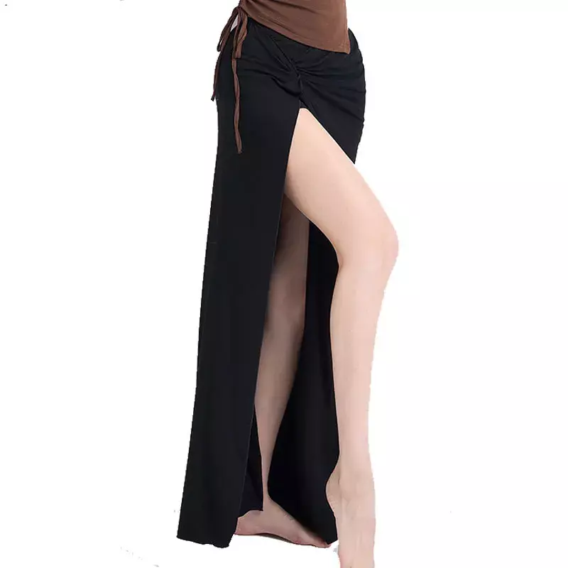 Women Professional Sexy Oriental Knot Belly Dance Skirt Female Spilt Wrap Tie Dress Spanish Costume Dancerwear Practice Outfit