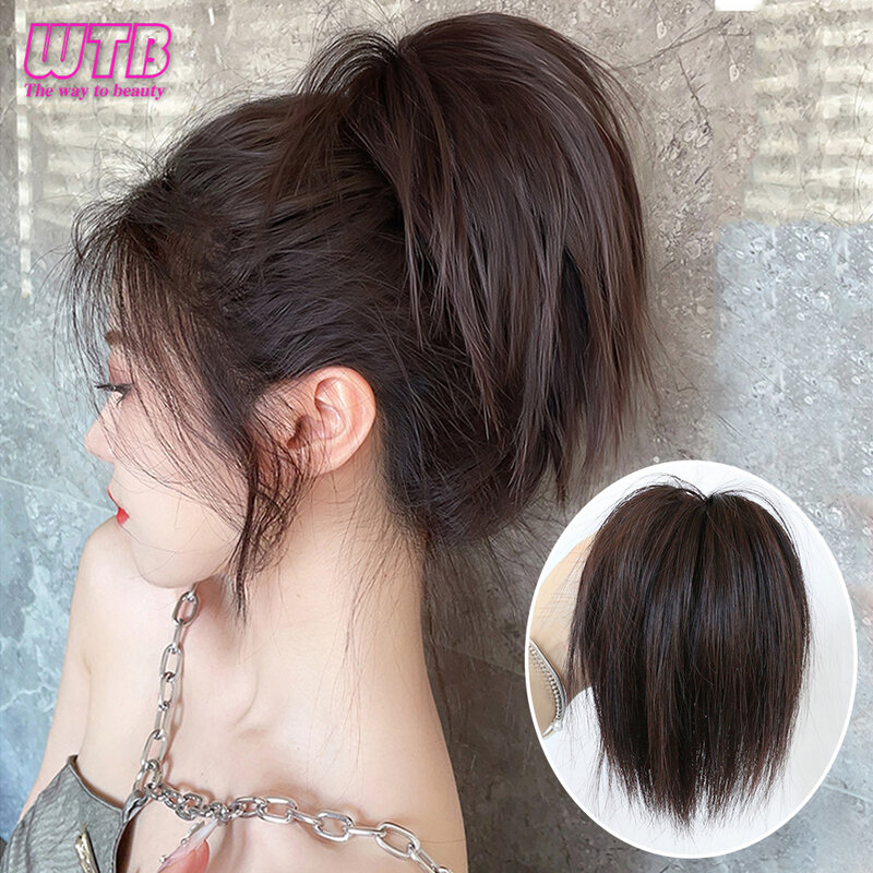 Syntetyczna peruka w kucyk WTB damska krótka przyrząd do koka z włosów niechlujna, leniwa peruka fryzura odpowiednia dla odzież na co dzień