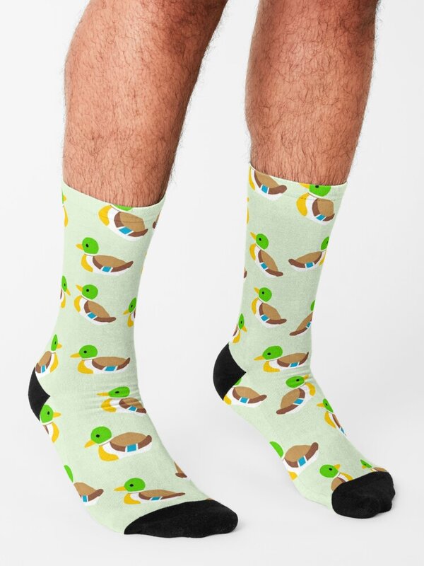 Süße Enten drucken auf grünen Hintergrunds ocken Anti-Rutsch-Hip-Hop-Basketball-Socken für Frauen Männer