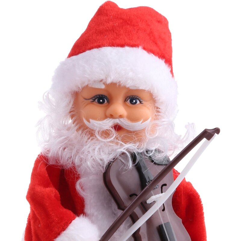 RIRI Забавная пластиковая электрическая игрушка Санта-Клауса, забавная для игры на скрипке для детей