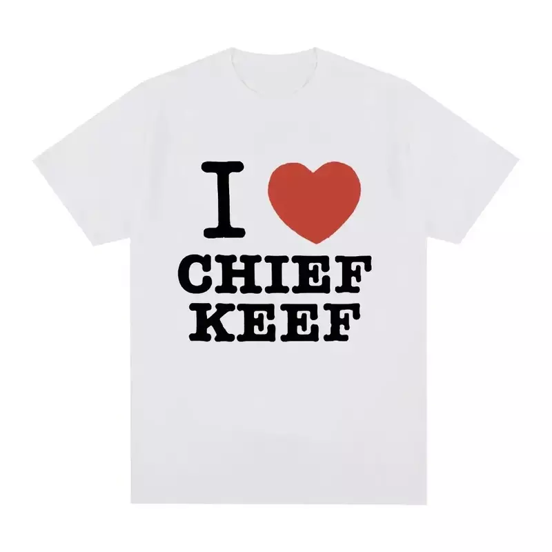 Y2k Short Sleeves Summer Loose T-shirt I Love CHIEF KEEF Women Fashion  Clothing Graphic Printed Fashion Clothes Causal Tops