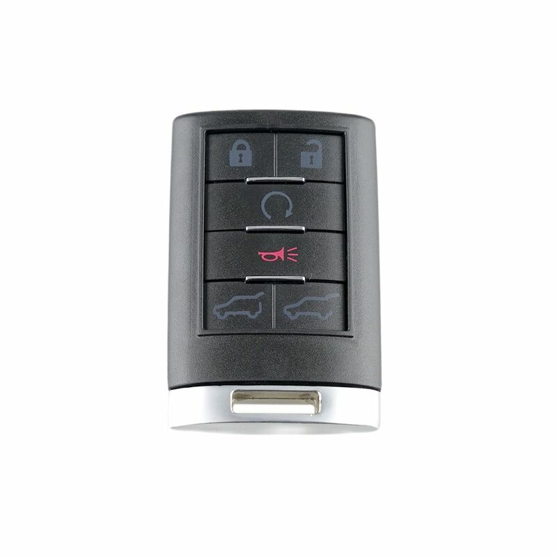 Substituição Shell chave do carro sem chave pequena para 2007-2014 Cadillac Escalade ESV EXT, FOB remoto, 6 botões, Shell Case, Novo, 2022
