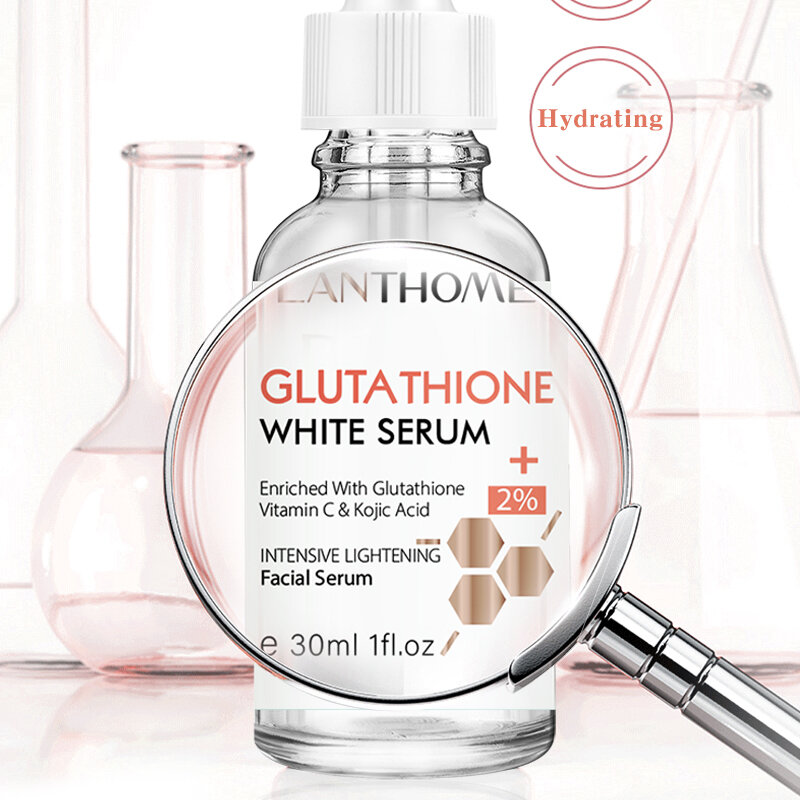 Original Lanthome Glutathione 3 Pieces Set Face Whitening Cream Serum & Deep Cleaning Soap Anti Acne Drak Spot Aging Moisturiser