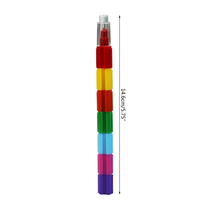 아이를위한 10PCS 크레용, 쌓을 수있는 크레용 연필 10 색 생일 파티 선물 가방 필러 크리스마스 스타킹 필러