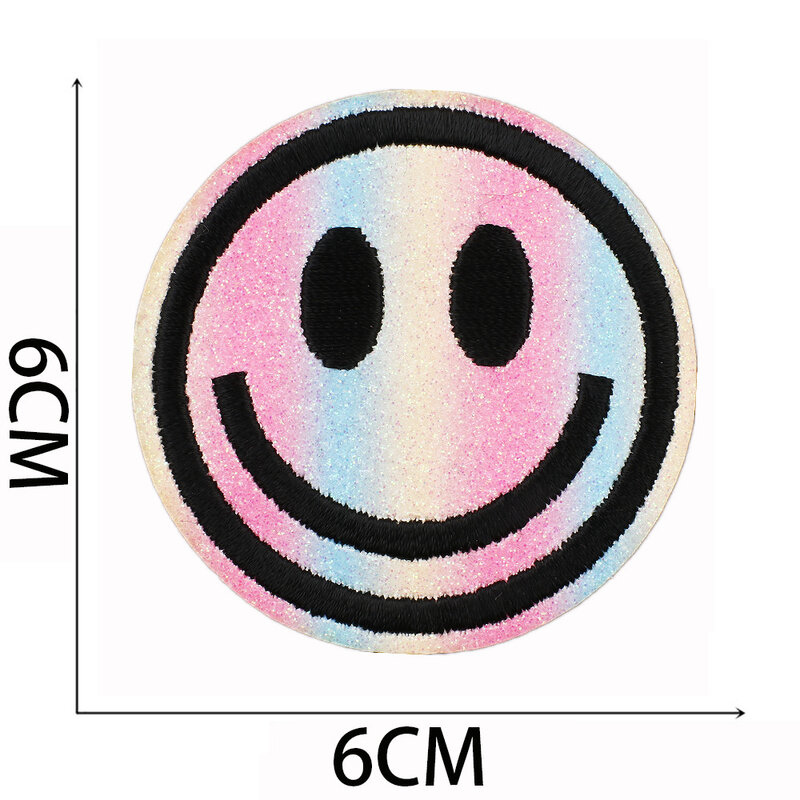 Hot DIY Fast Iron on Badge Pink Cheetah Mixed Embroider Patch for Clothing Bag Hat Pants Jean Fabric Sticker Smile Love Label