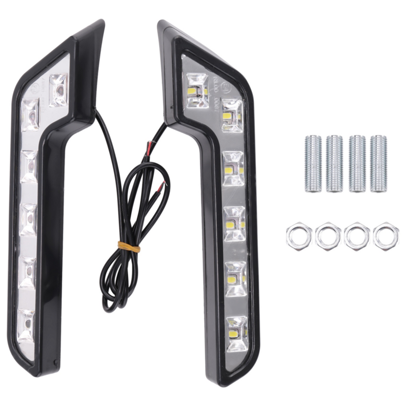 ไฟเดย์ไลท์ LED 2X 12V, lampu Jalan เดย์ไลท์ LED สว่างมากสำหรับรถยนต์ไฟขับรถอัตโนมัติกันน้ำไฟตัดหมอก