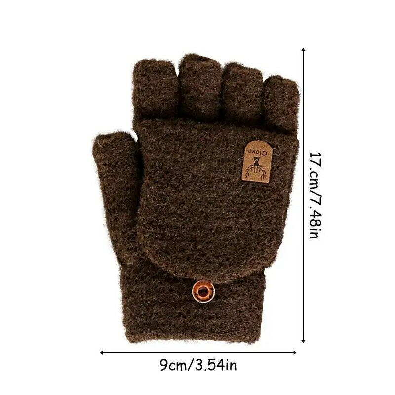 Guantes de invierno para niños de 2 a 15 años, calentador de muñeca y manos, bonitos guantes de dedo completo, elásticos, de punto, cálidos