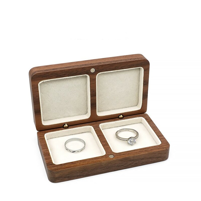 Opakowanie na prezenty i biżuterię drewniane pudełko na biżuterię drewno kwadratowe pudełko drewniane kwadratowe damskie prezenty do przechowywania koralików pudełko na pierścionek ślubny