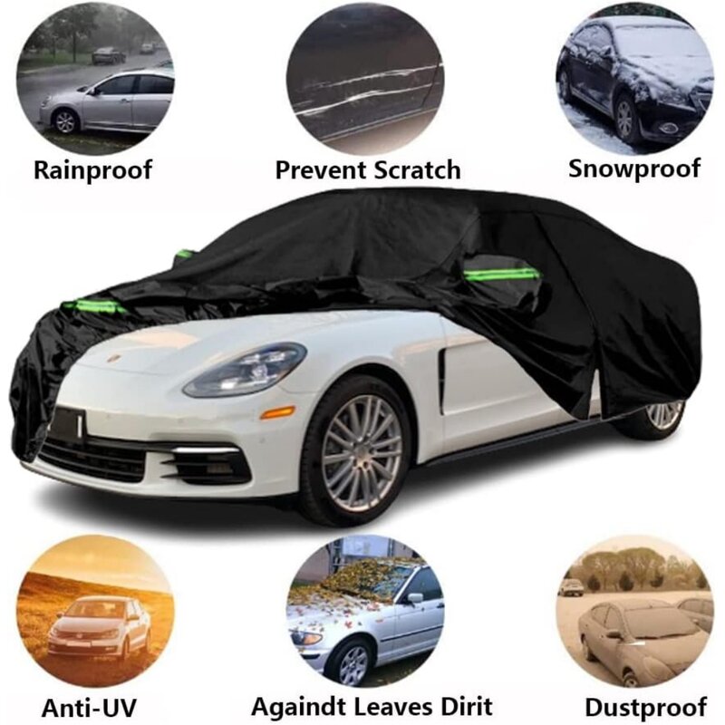 Capas de carro impermeáveis com zíper, Windproof, Proteção UV, Porta, Chuva e Neve à Prova, Compatível com Porsche Panamera, 2014-2024